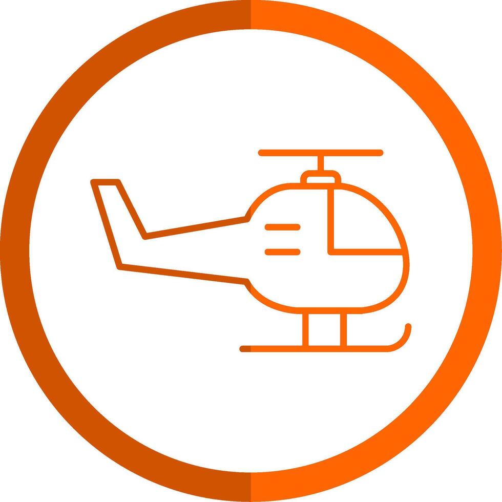 Helicopter Line Orange Circle Icon vector