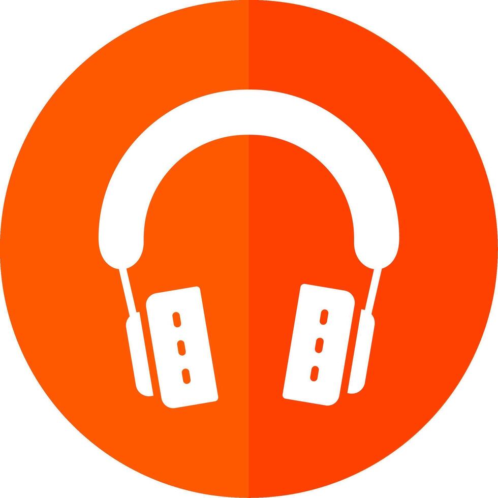 Headphones Glyph Red Circle Icon vector