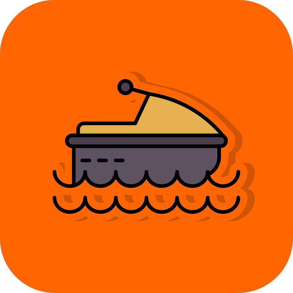 Jet Ski Filled Orange background Icon vector