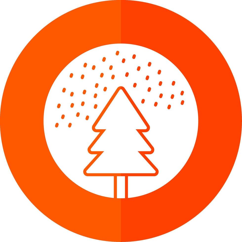 Snow Globe Glyph Red Circle Icon vector
