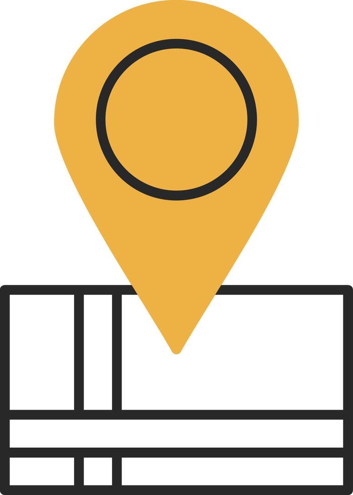 Map Location Skined Filled Icon vector
