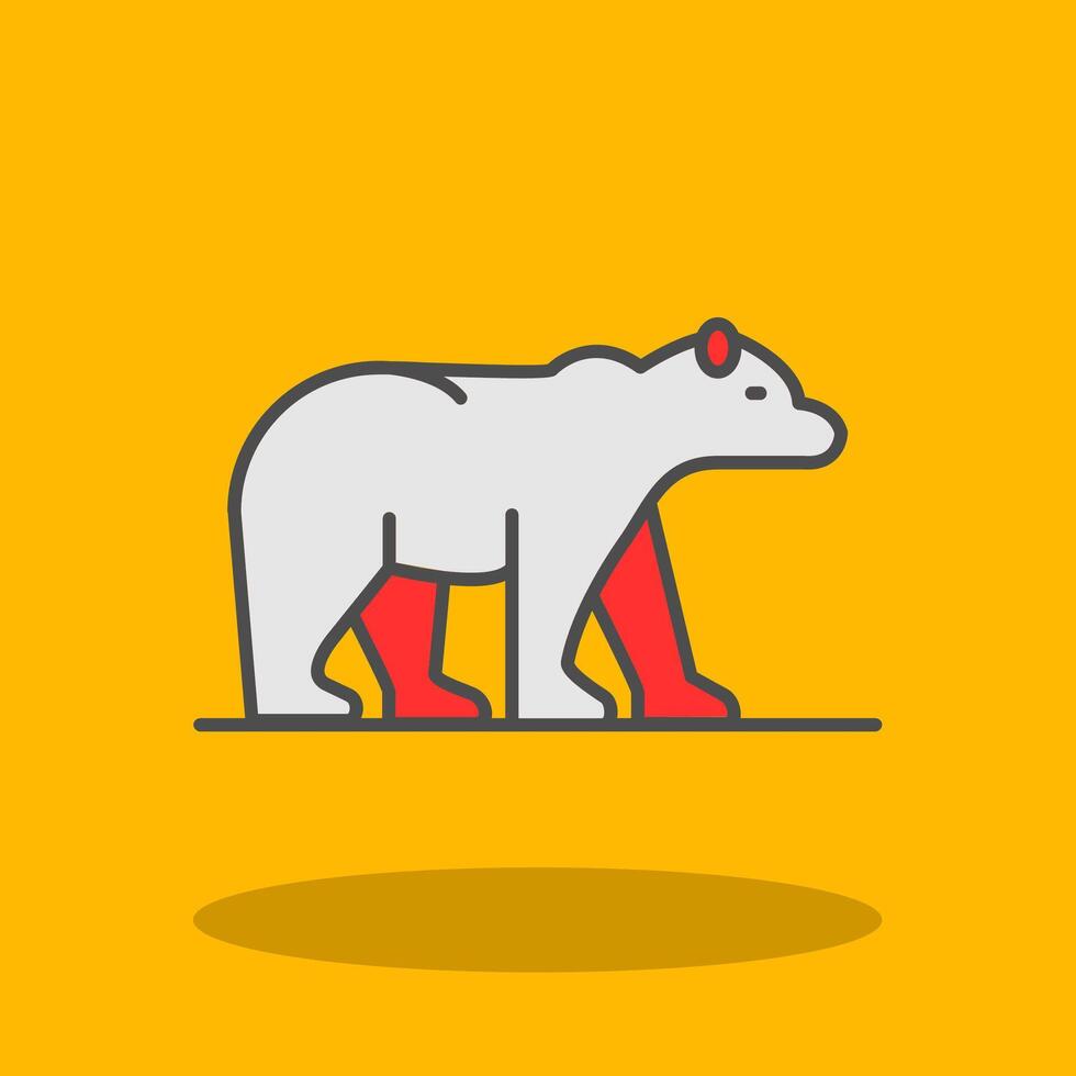 Polar Bear Filled Shadow Icon vector