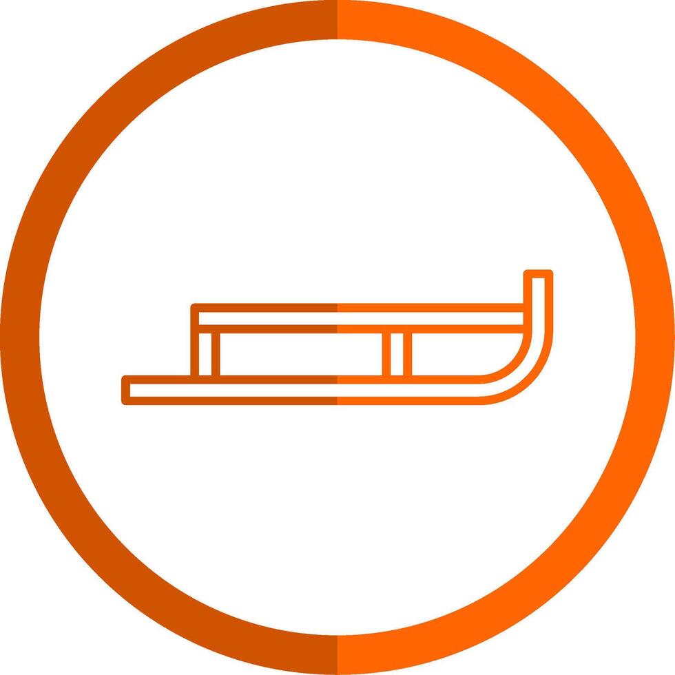 Sled Line Orange Circle Icon vector