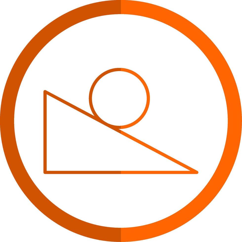 Ramp Line Orange Circle Icon vector