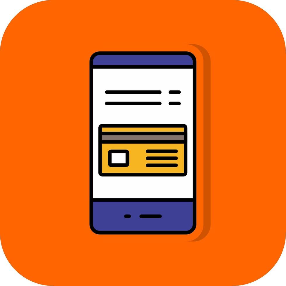 Card Payment Filled Orange background Icon vector