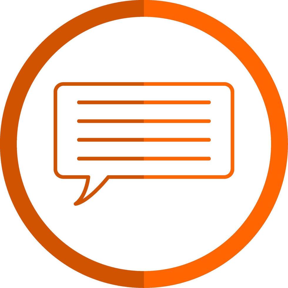 Message Line Orange Circle Icon vector