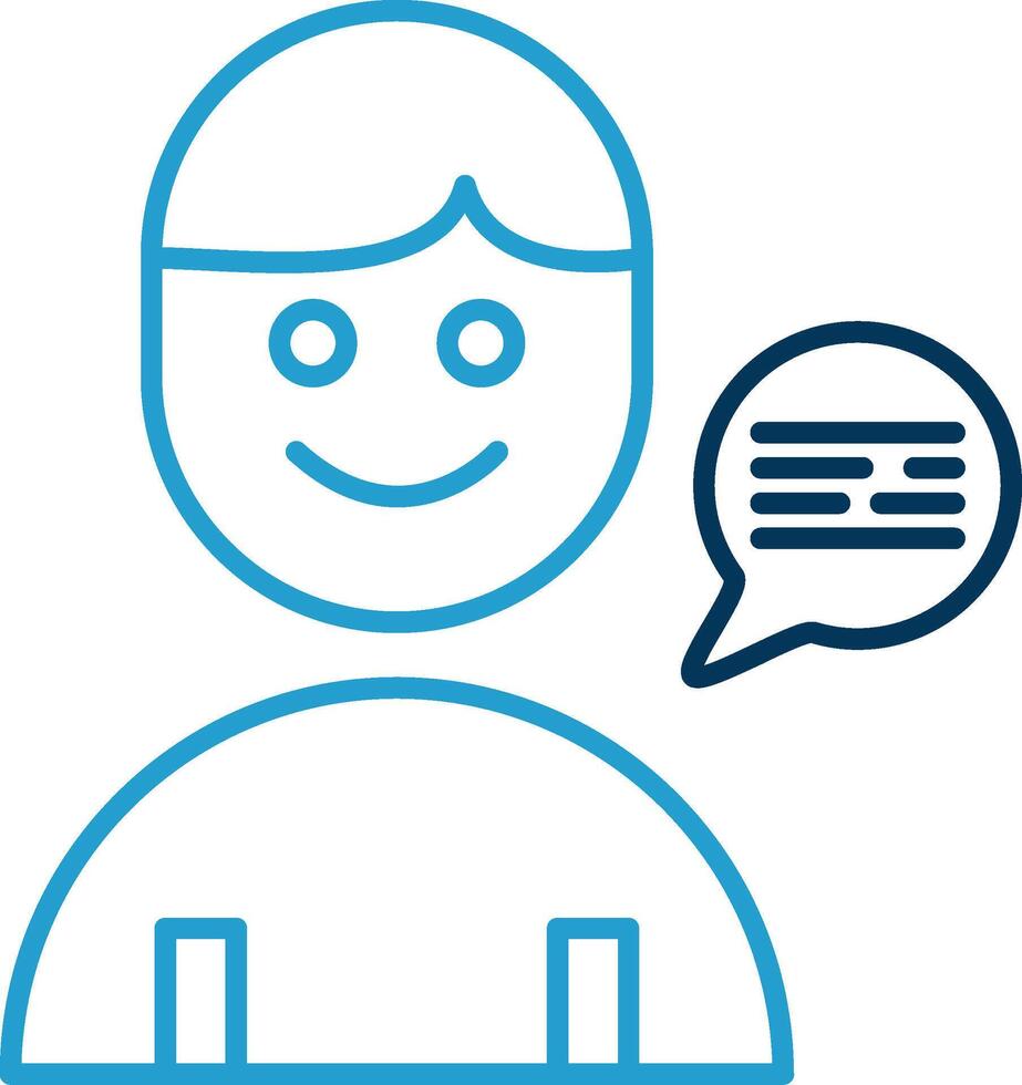Customer Service Line Blue Two Color Icon vector