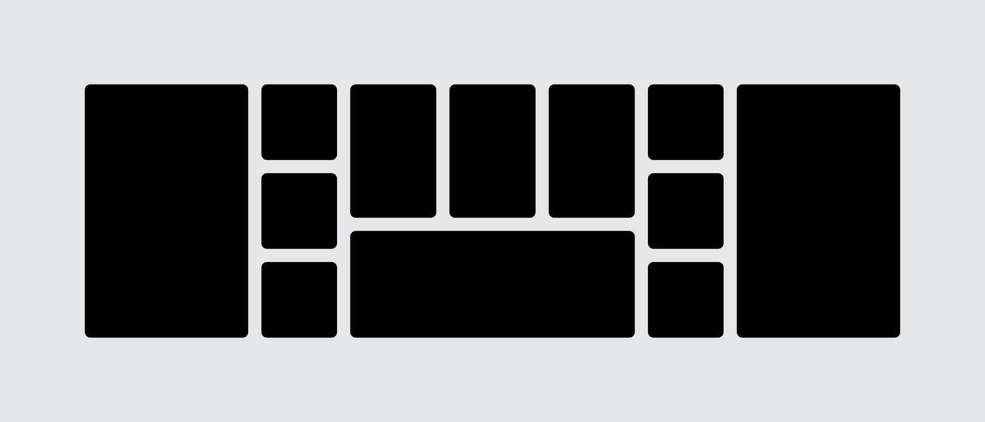 Top View Photo Collage MoodBoard Frame Template vector