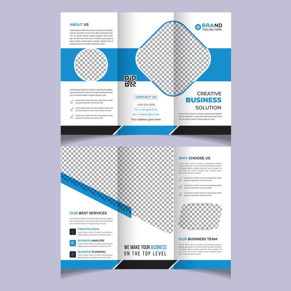 Corporate trifold brochure design vector