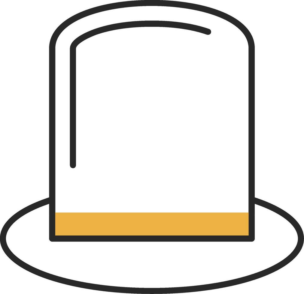 Top Hat Skined Filled Icon vector