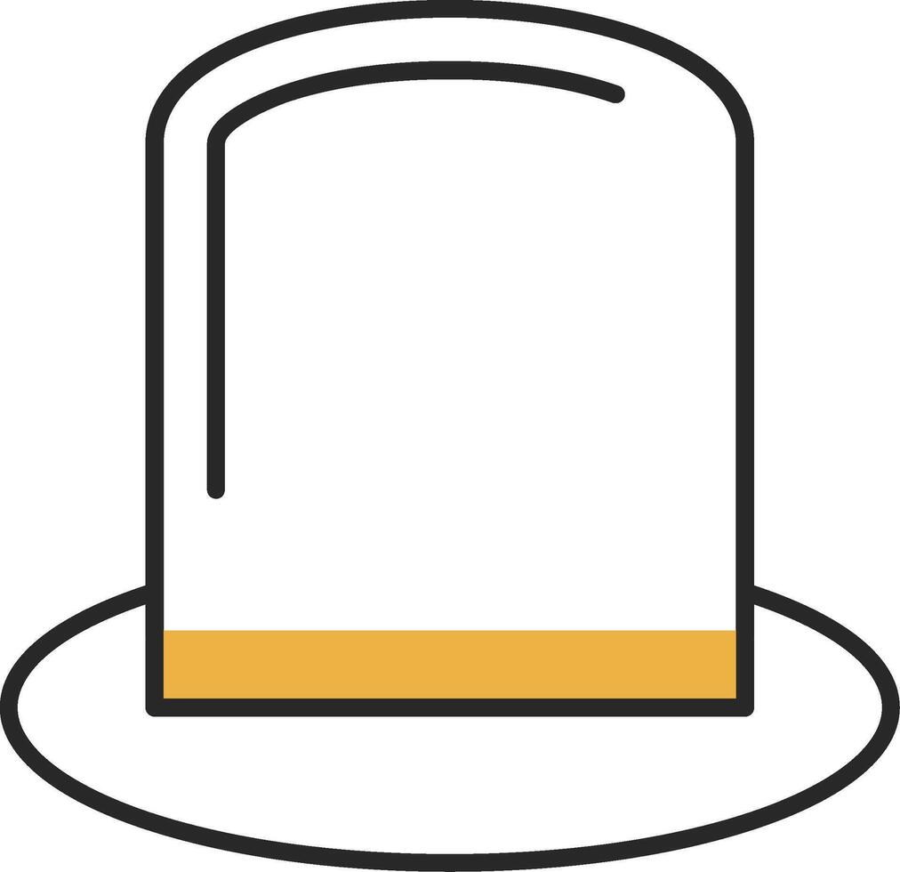 parte superior sombrero desollado lleno icono vector