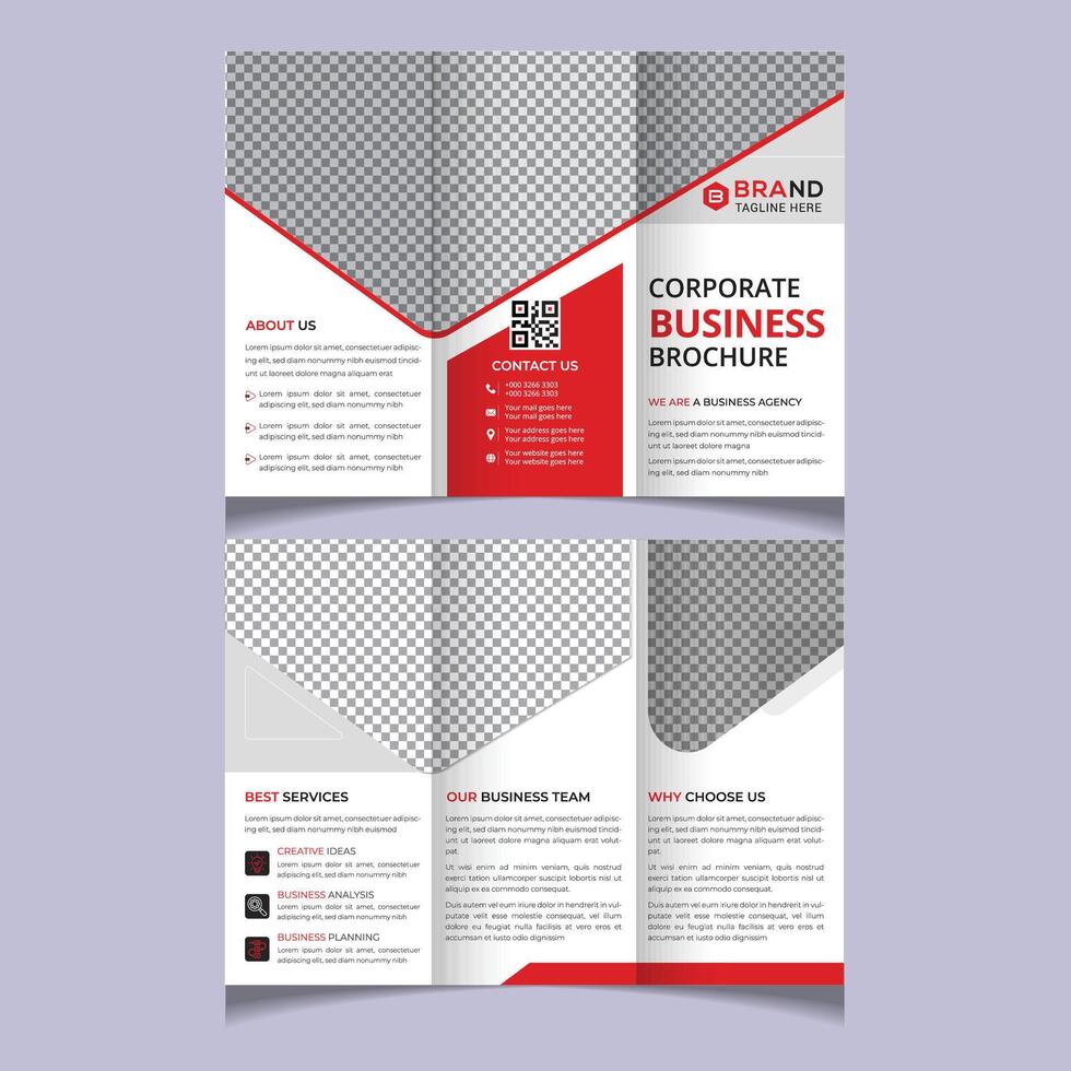 Corporate trifold brochure design vector