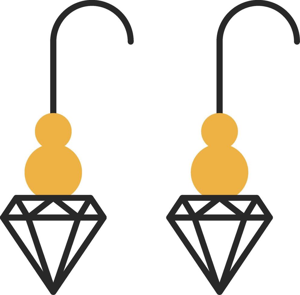 Round Earrings Skined Filled Icon vector
