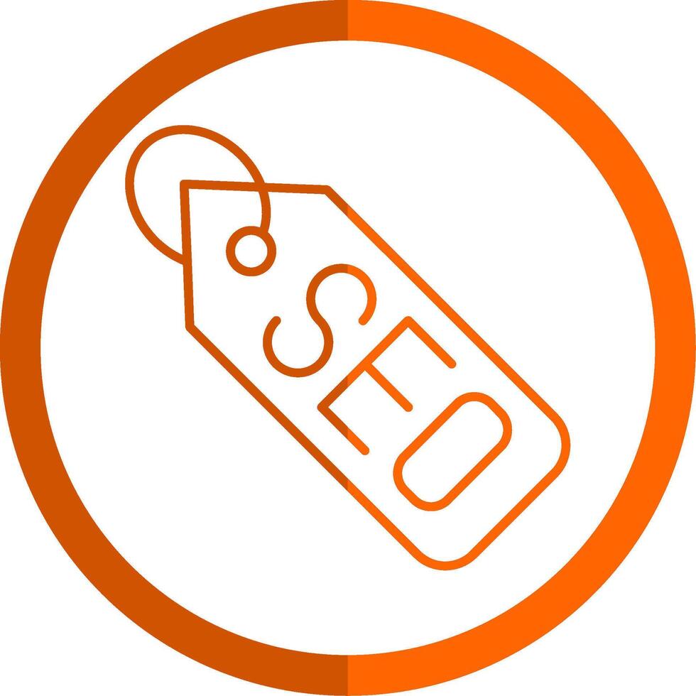 Seo Tag Line Orange Circle Icon vector