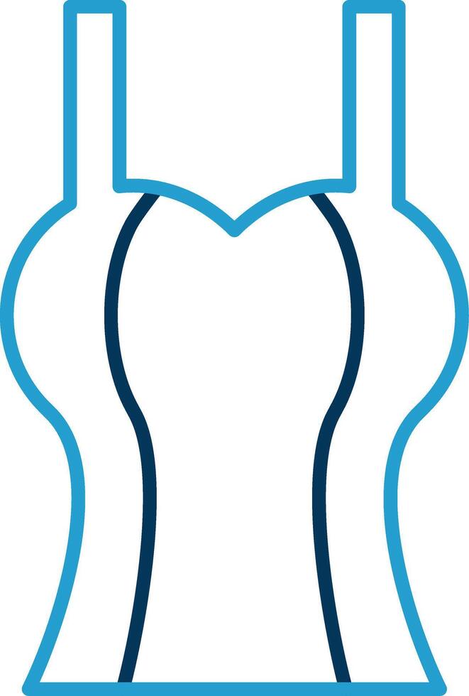 Tanktop Line Blue Two Color Icon vector