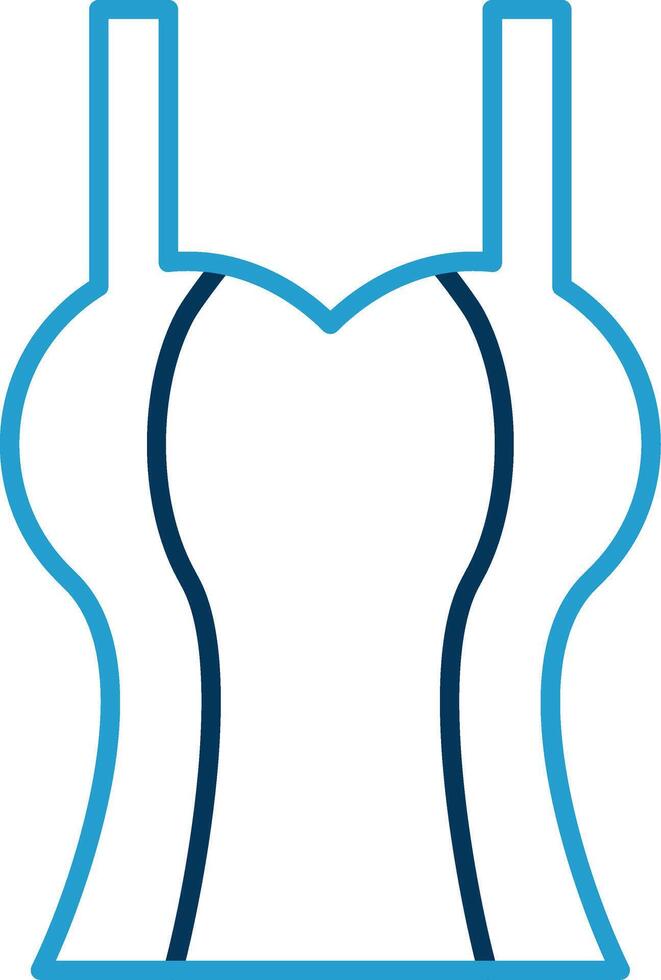 Tanktop Line Blue Two Color Icon vector