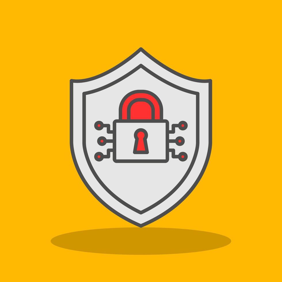 Cyber Security Filled Shadow Icon vector