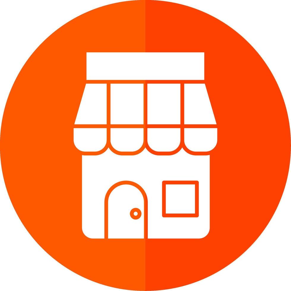 Shop Glyph Red Circle Icon vector