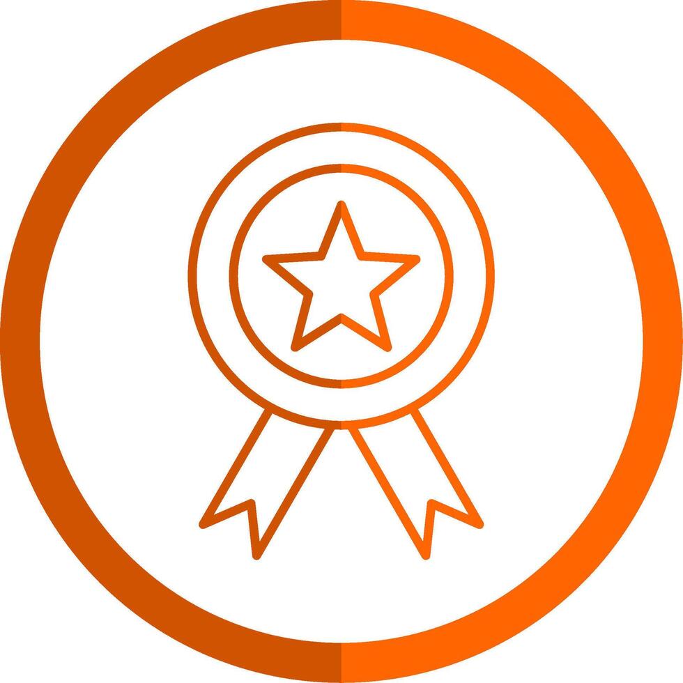 Badge Line Orange Circle Icon vector