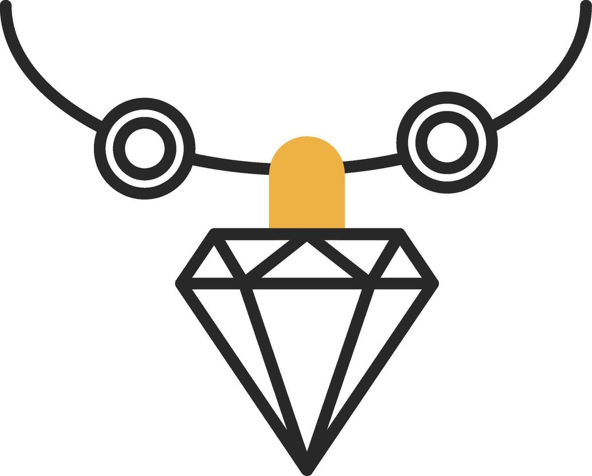 Necklace Skined Filled Icon vector
