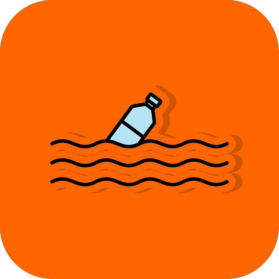 Floating Filled Orange background Icon vector