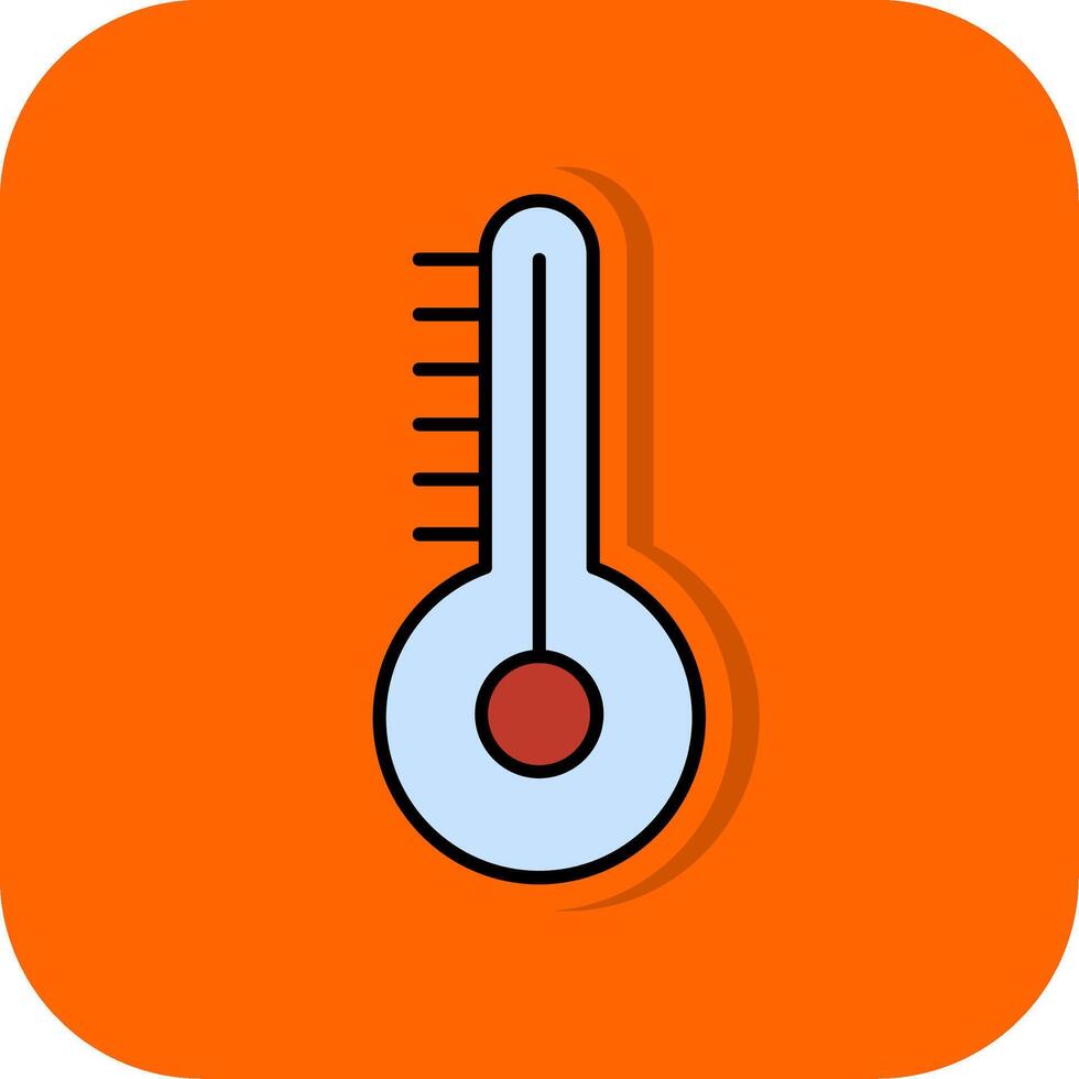 Temperature Filled Orange background Icon vector