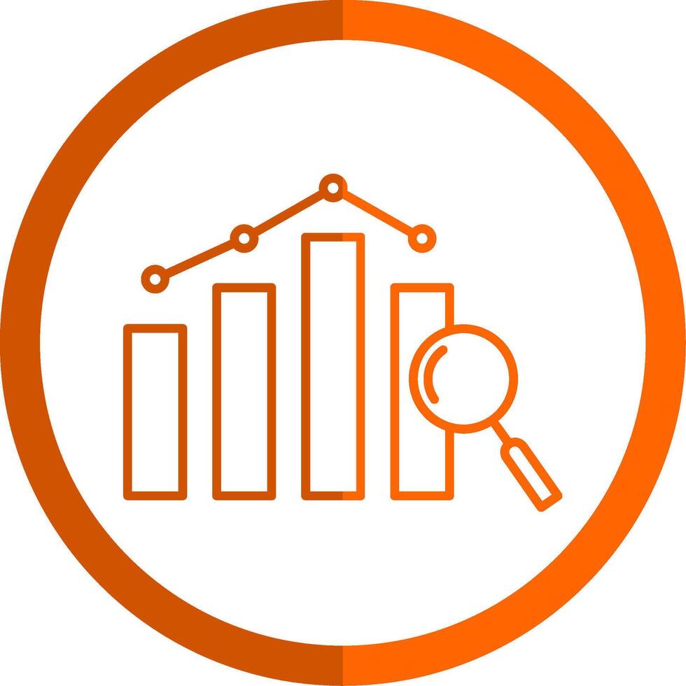 Analysics Line Orange Circle Icon vector
