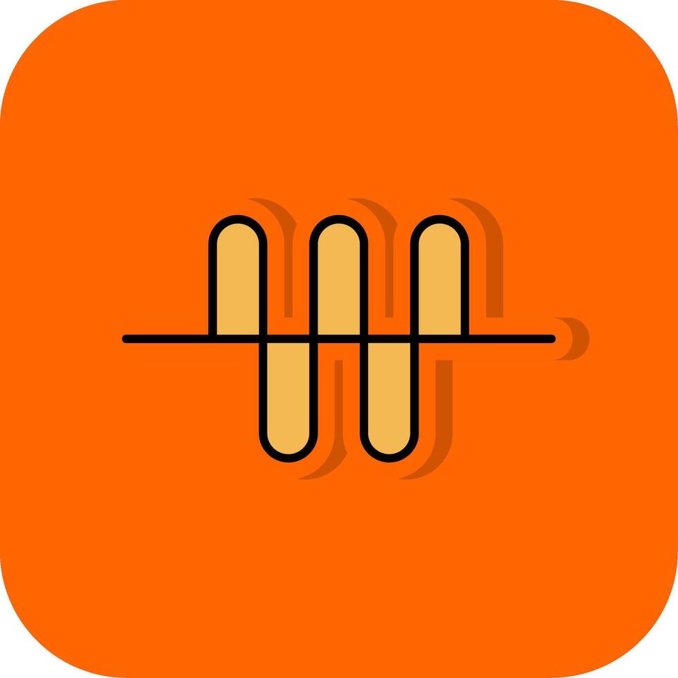 Audio Wave Filled Orange background Icon vector