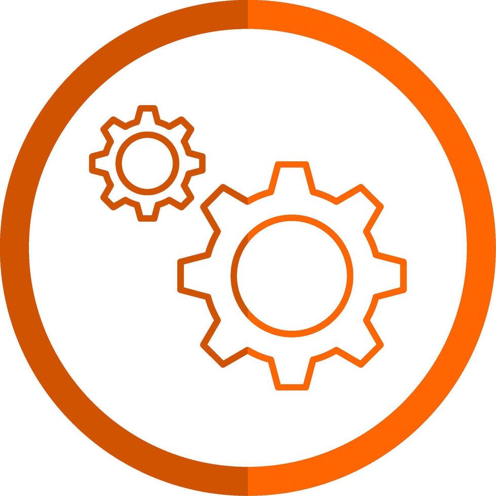 Settings Line Orange Circle Icon vector