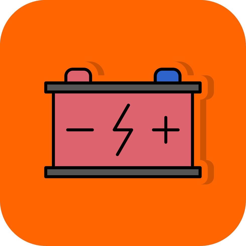 Battery Filled Orange background Icon vector