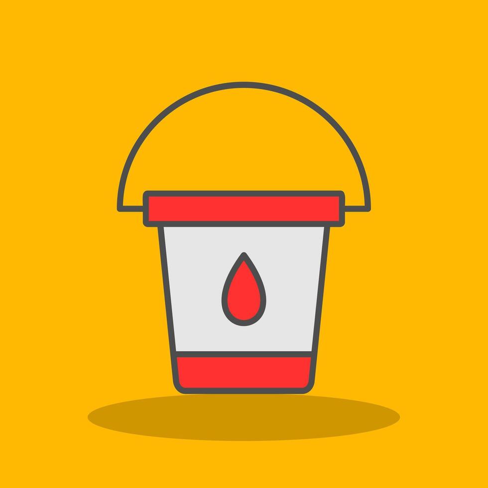 Water Bucket Filled Shadow Icon vector