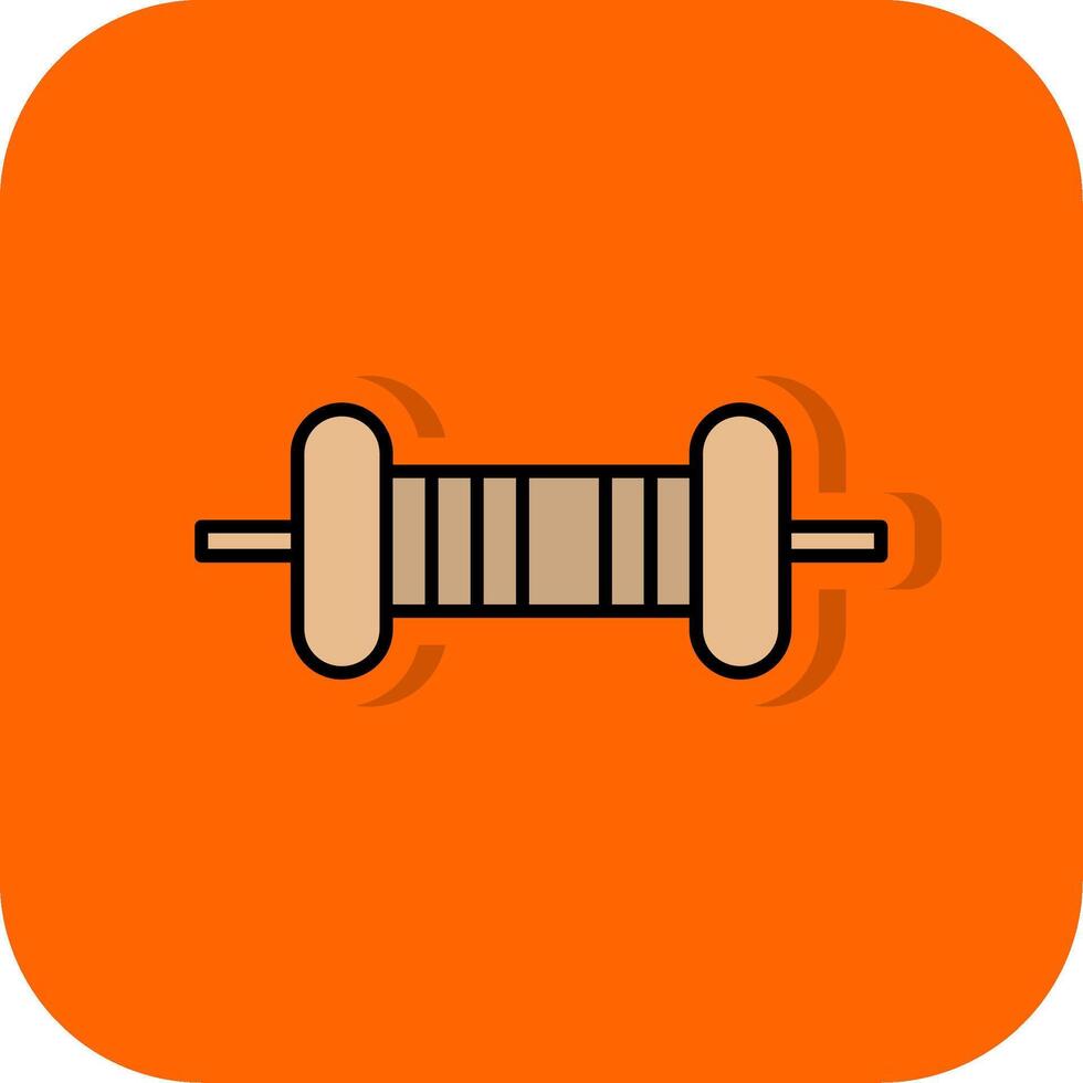 Resistor Filled Orange background Icon vector