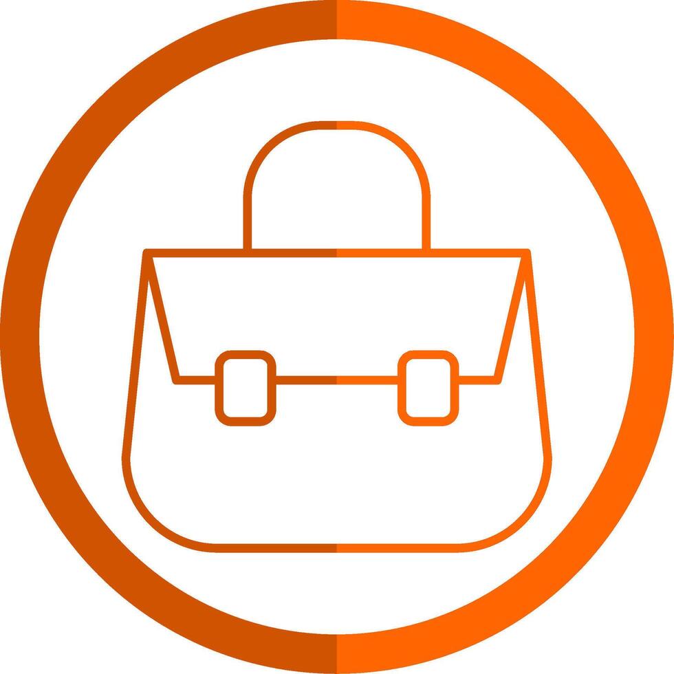 Shoulder Bag Line Orange Circle Icon vector