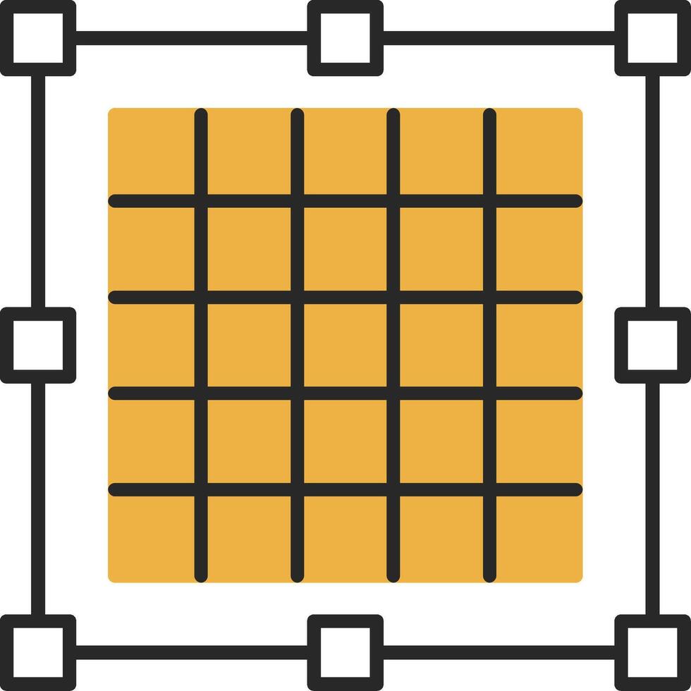 Grid Skined Filled Icon vector