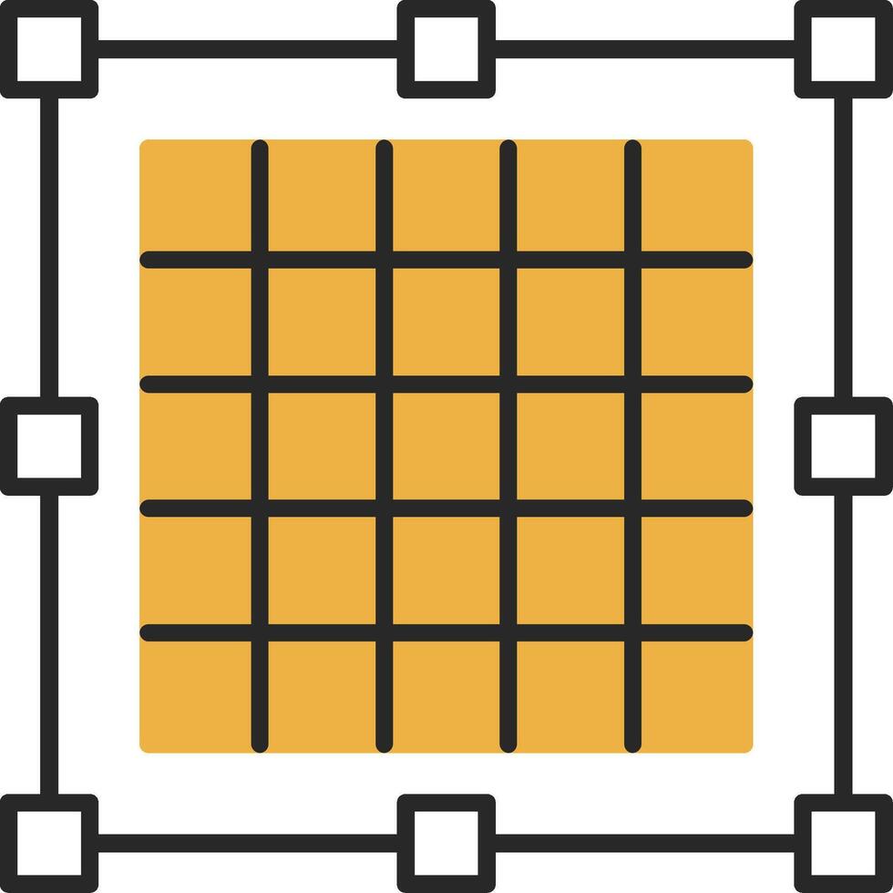 Grid Skined Filled Icon vector