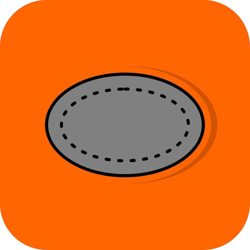 Oval Filled Orange background Icon vector
