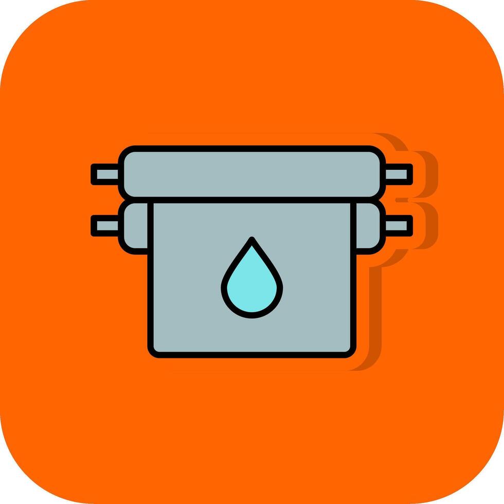 Offset Filled Orange background Icon vector