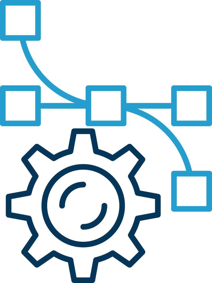 Settings Line Blue Two Color Icon vector