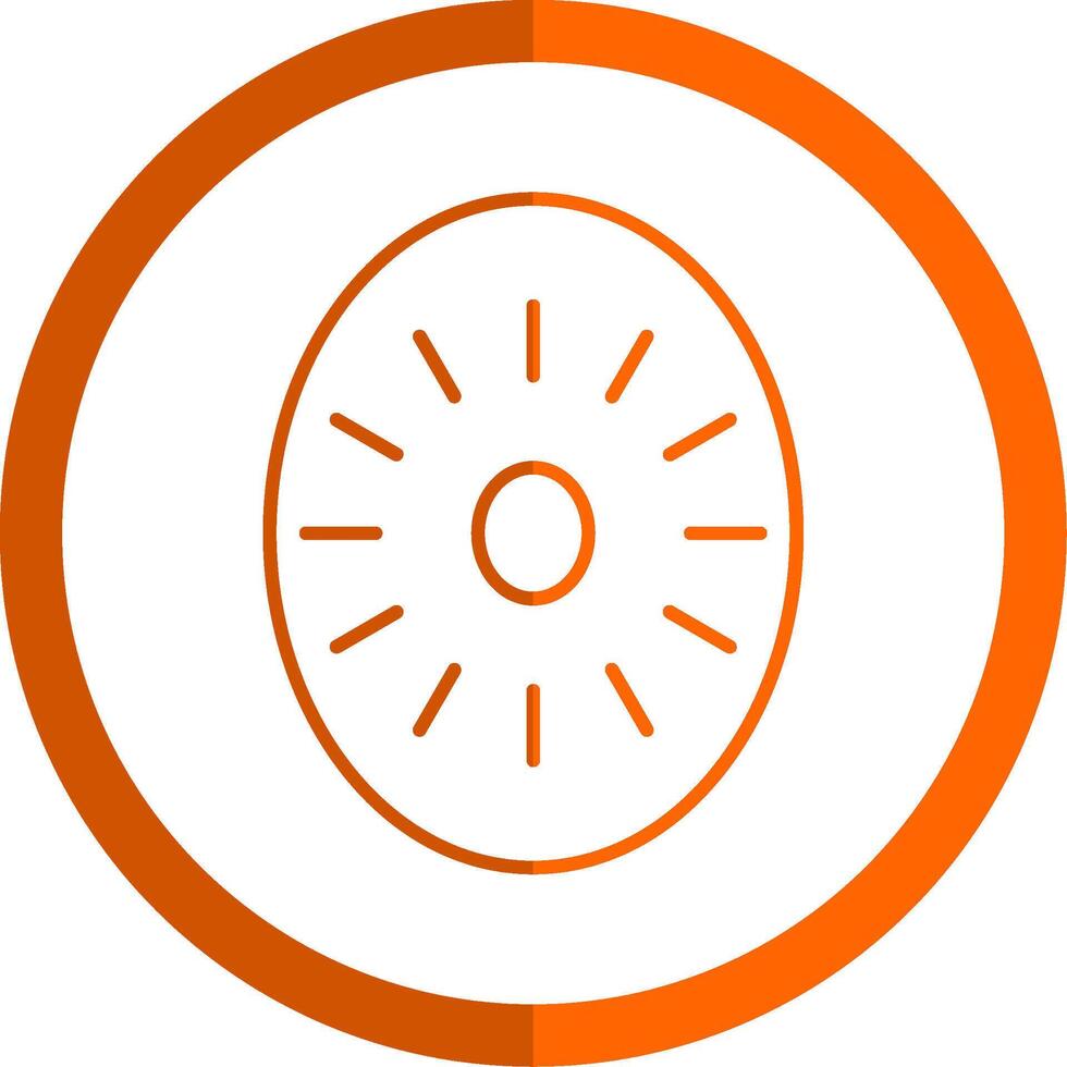 Kiwi Line Orange Circle Icon vector