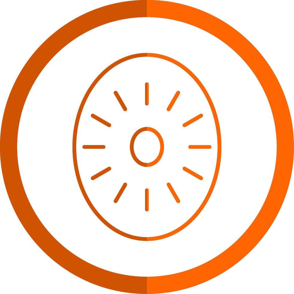 Kiwi Line Orange Circle Icon vector