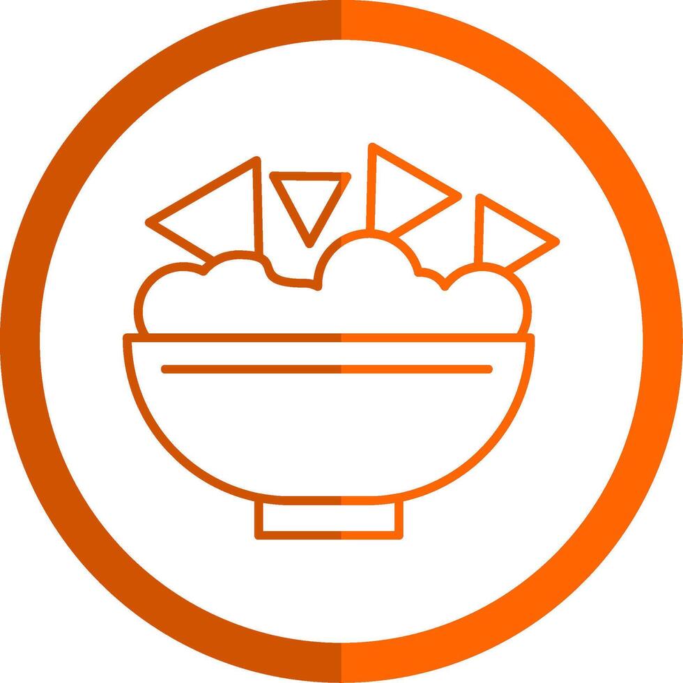 Nachos Line Orange Circle Icon vector