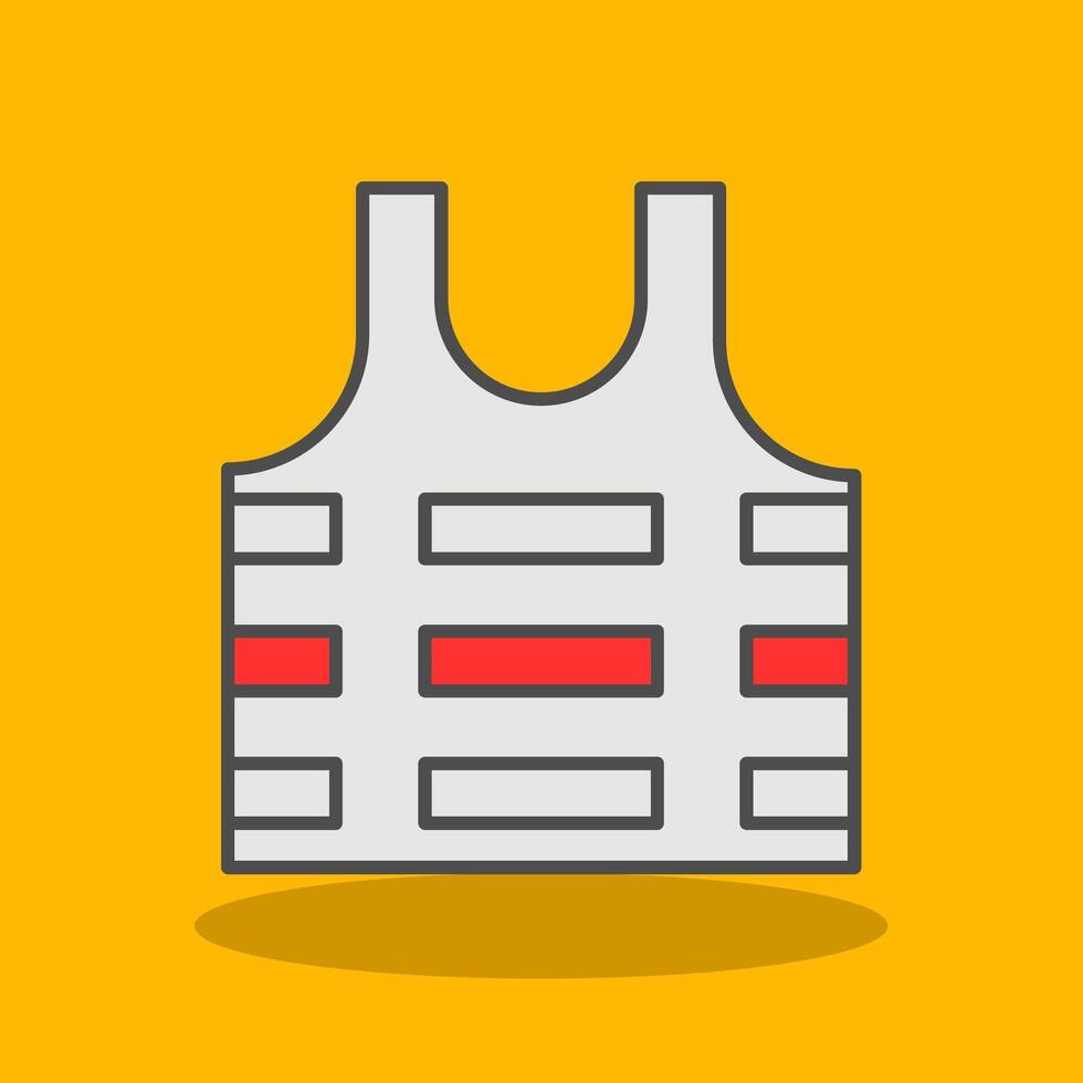 Bullet Proof Vest Filled Shadow Icon vector