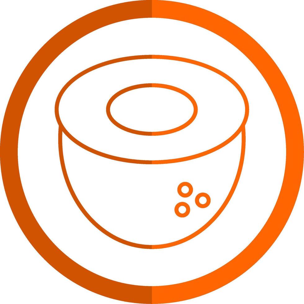Coconut Line Orange Circle Icon vector