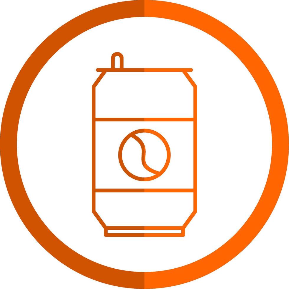 Soda Can Line Orange Circle Icon vector