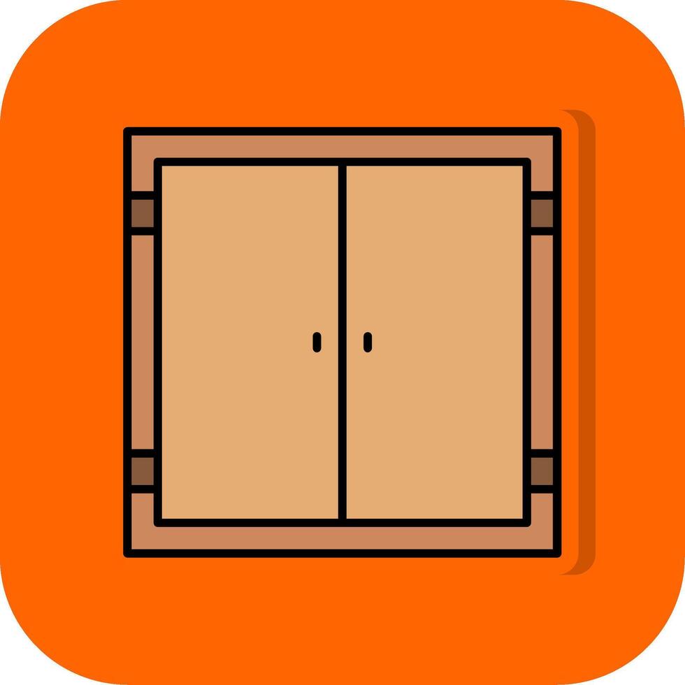 puerta lleno naranja antecedentes icono vector