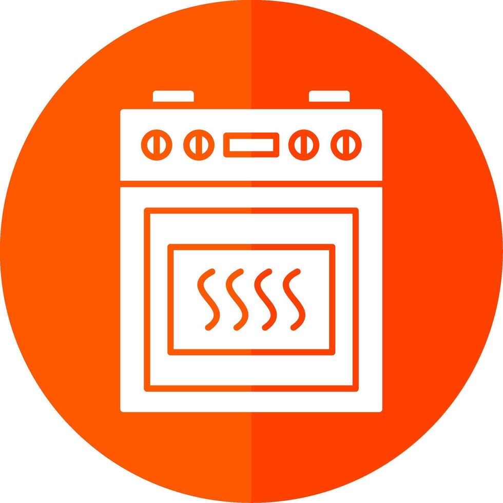 Cooking Stove Glyph Red Circle Icon vector