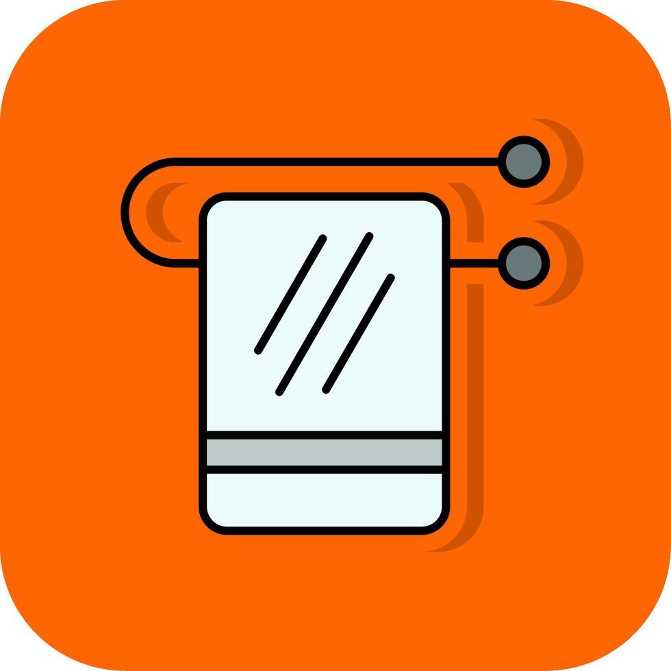 Towel Rack Filled Orange background Icon vector