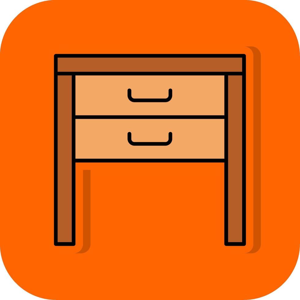 lado mesa lleno naranja antecedentes icono vector