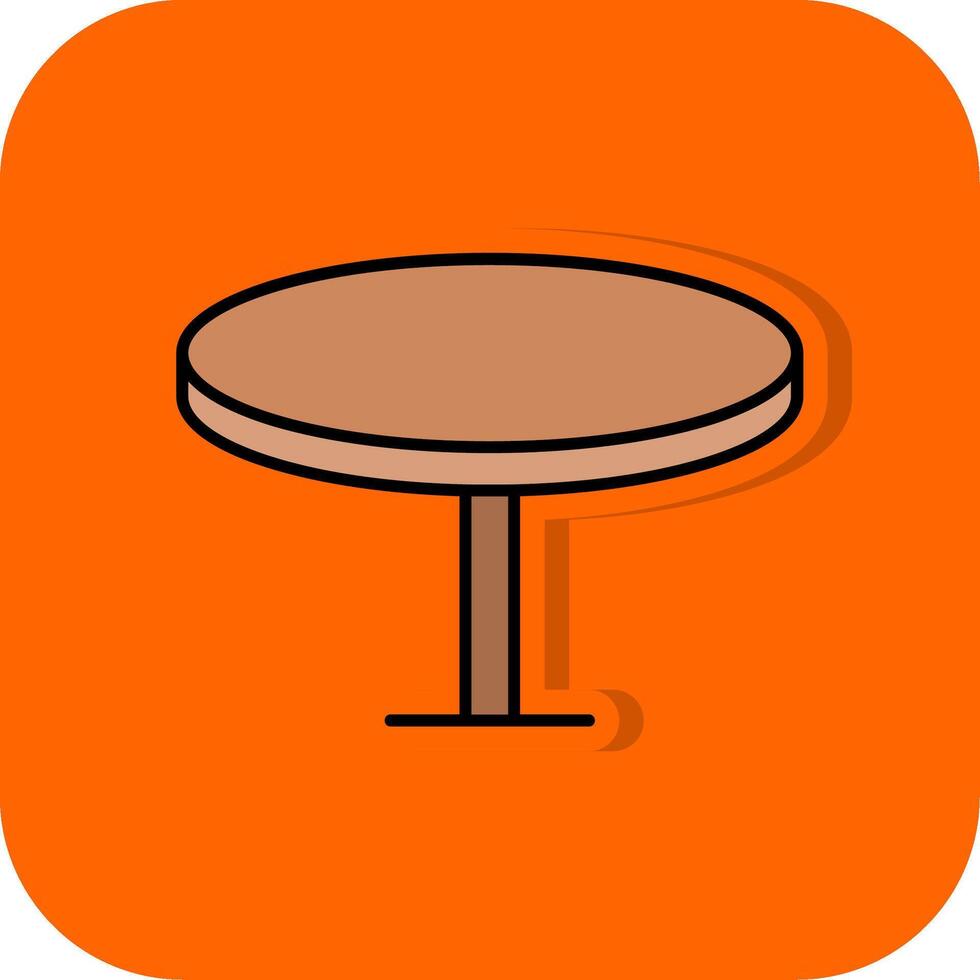 Round Table Filled Orange background Icon vector