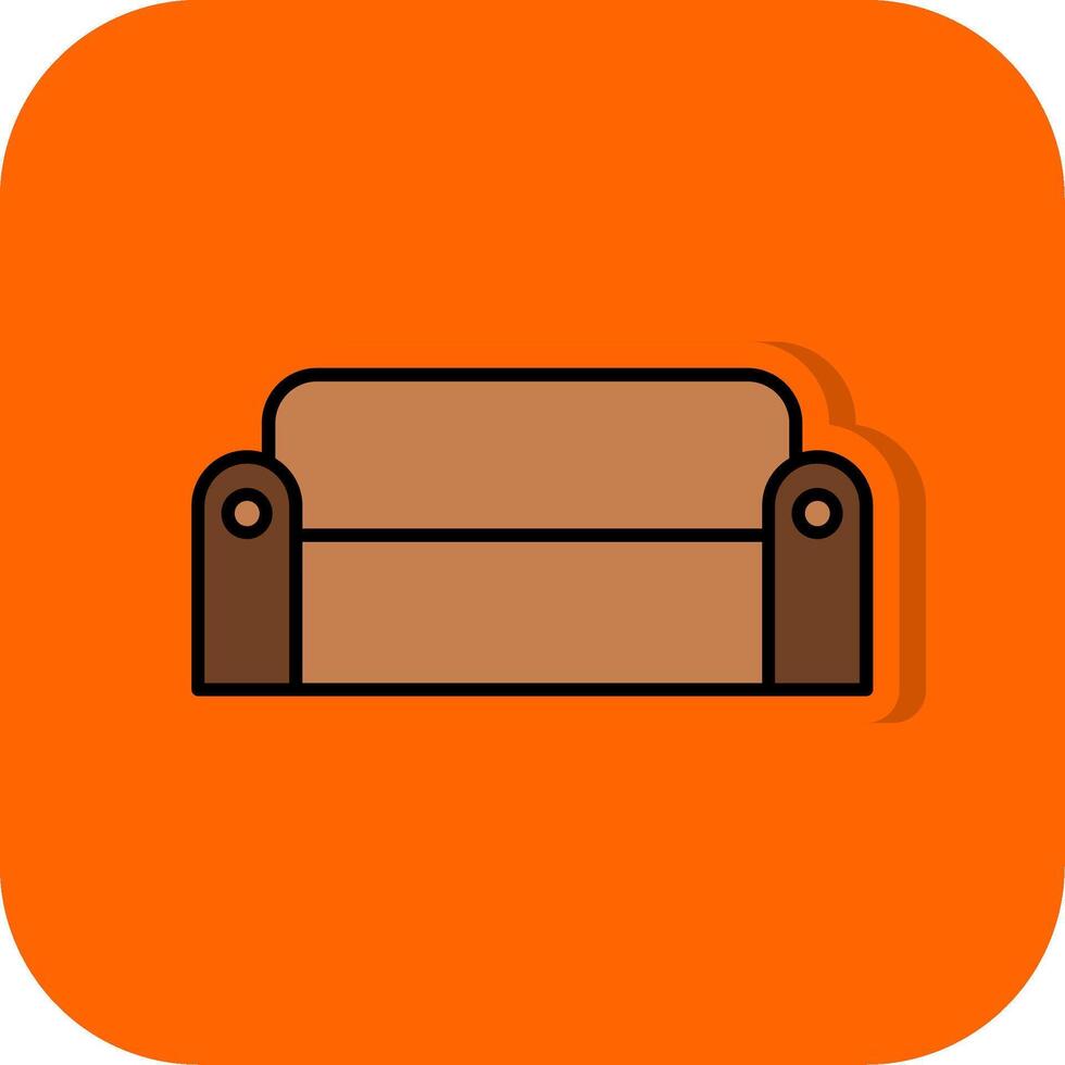 Sofa Filled Orange background Icon vector